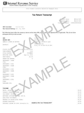 Federal Tax Transcript